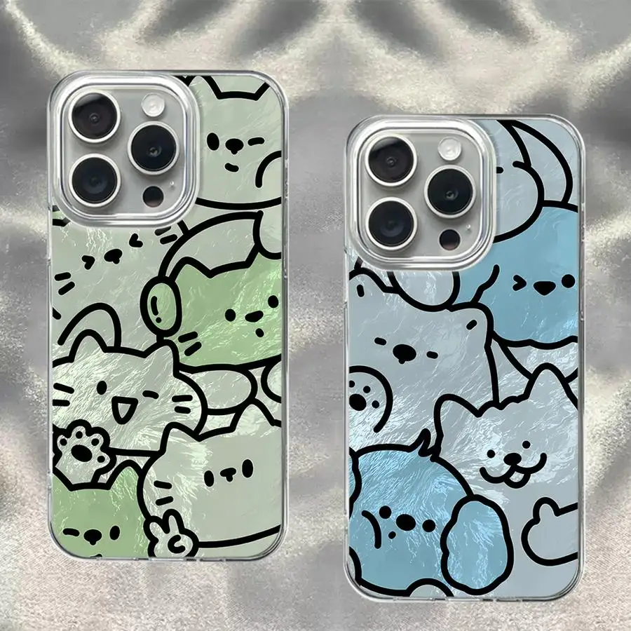 

Cute Kittens Puppies Clear Cover Case for iPhone 14 13 Plus 15 Pro MAX 16e 16 12 11
