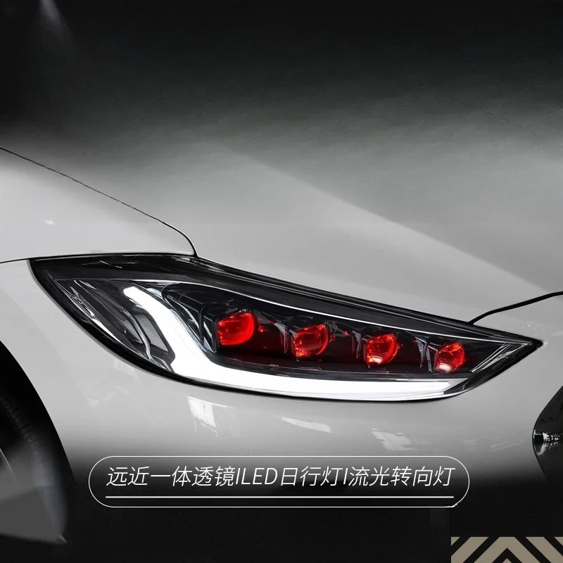 

Suitable for Hyundai 16-20 Elantra Headlight Assembly Modified LED Daytime Running Lights Demon Eye Flowing Turn Signal Lights