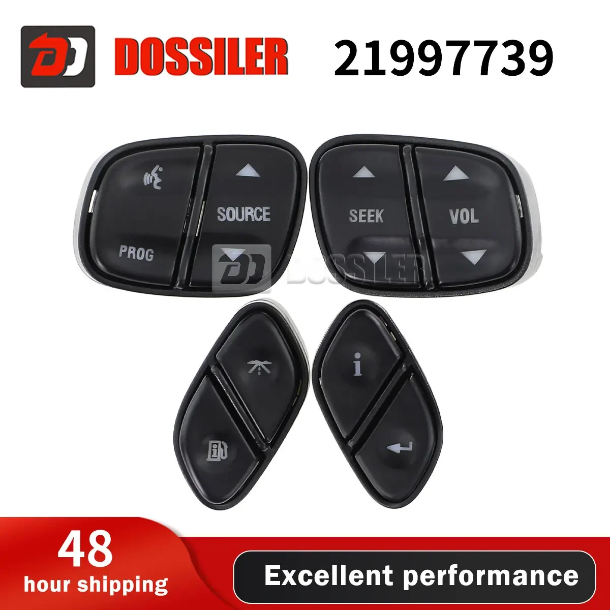 

21997739 Dossiler Steering Wheel Button Radio Volume Switch Set For Chevrolet Silverado Tahoe GMC Yukon 1999442 1999443 21997738