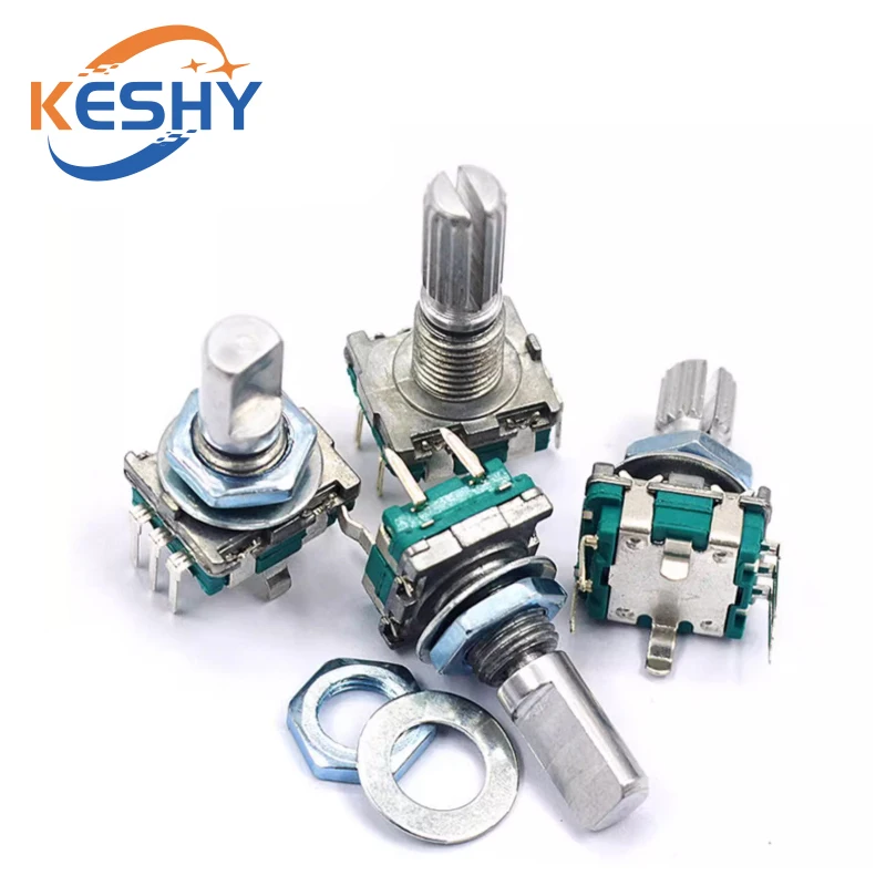 20 Position 360 Degree Rotary Encoder EC11 w Push Button 5Pin Handle Long 15/20MM With A Built In Push Button Switch