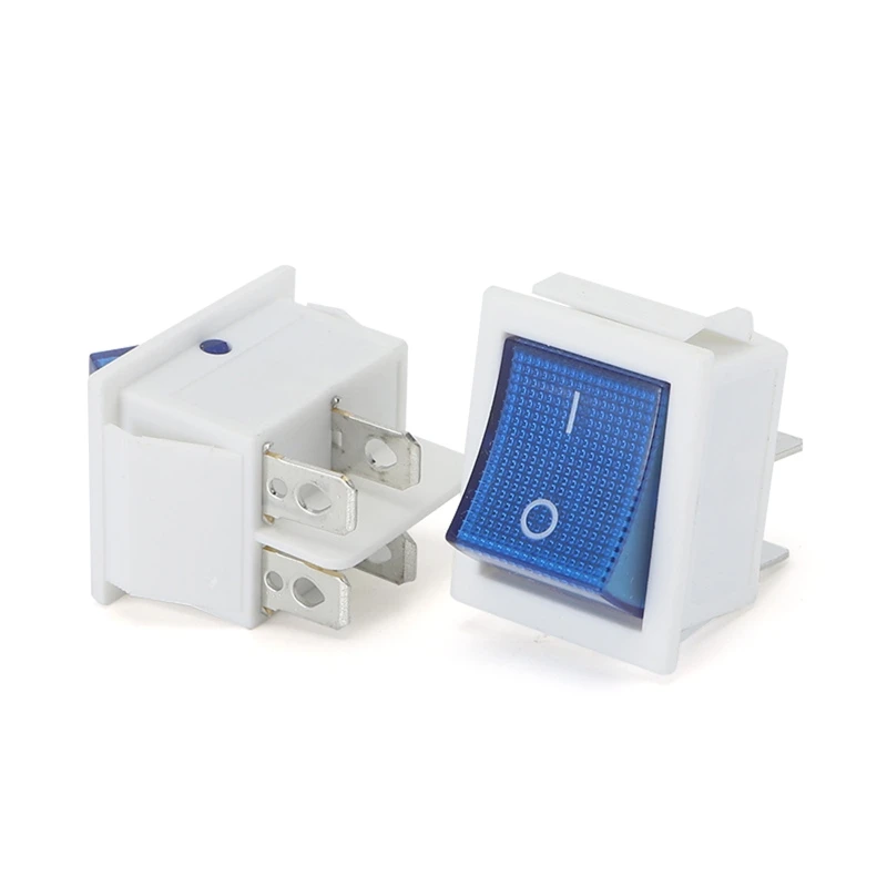 สวิตซ์โยกกันน้ำเรือ4พิน2ตำแหน่งสวิตช์สลับ SPST สวิทช์ขนาดเล็กสแน็ปใน KCD4สำหรับรถยนต์การขนส่งสินค้าอัตโนมัติ