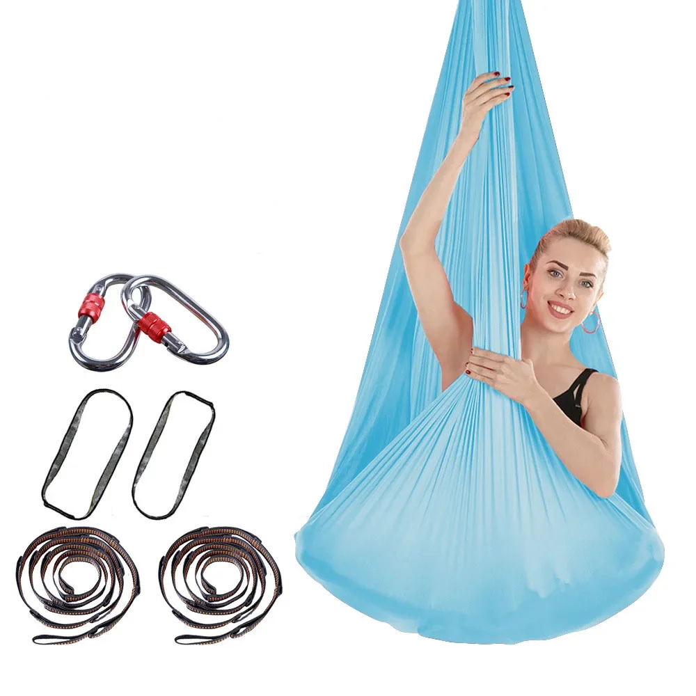 Aerial Yoga Hammock, Premium Aerial Silk Fabric Yoga Swing for Antigravity Yoga Inversion Include Daisy Chain ,Carabine