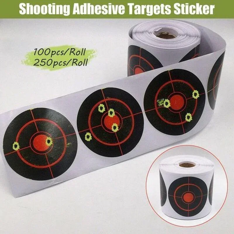 1 Roll Fluorescent Target Stickers 3inch/7.60cm Self-Adhesive Splatter Impact Splash Reactive Shooting Sticker (100/200/250PCS)