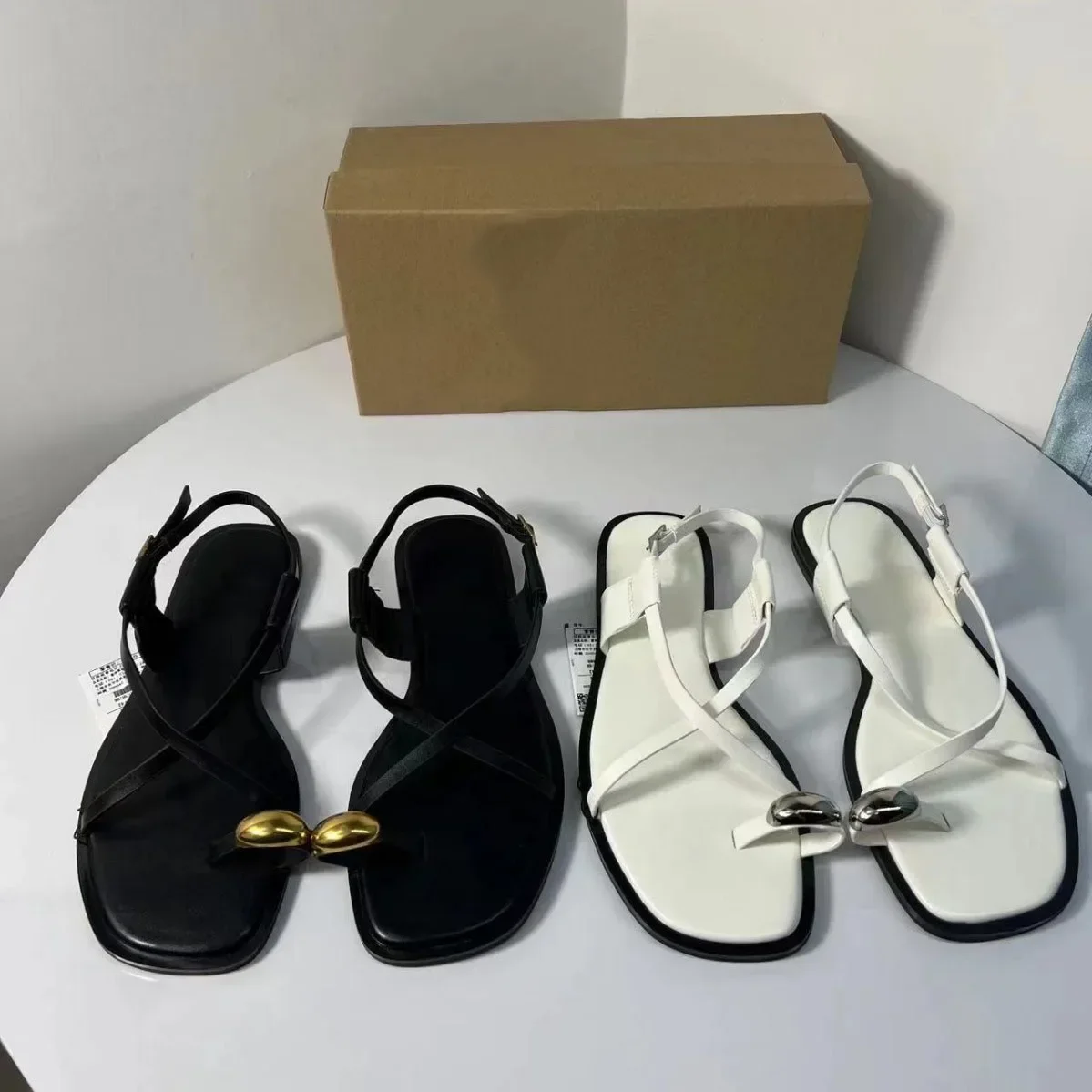 Neue Damenschuhe Clip und Drag Split Toe flache Sandalen tragen faule Schuhe draußen für Frauen