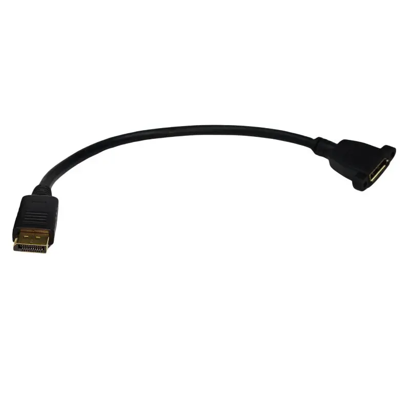 كابل تمديد ذكر إلى أنثى بطول 0.3 متر مع آذان تركيب، كابل بيانات DP إلى DP عالي الوضوح