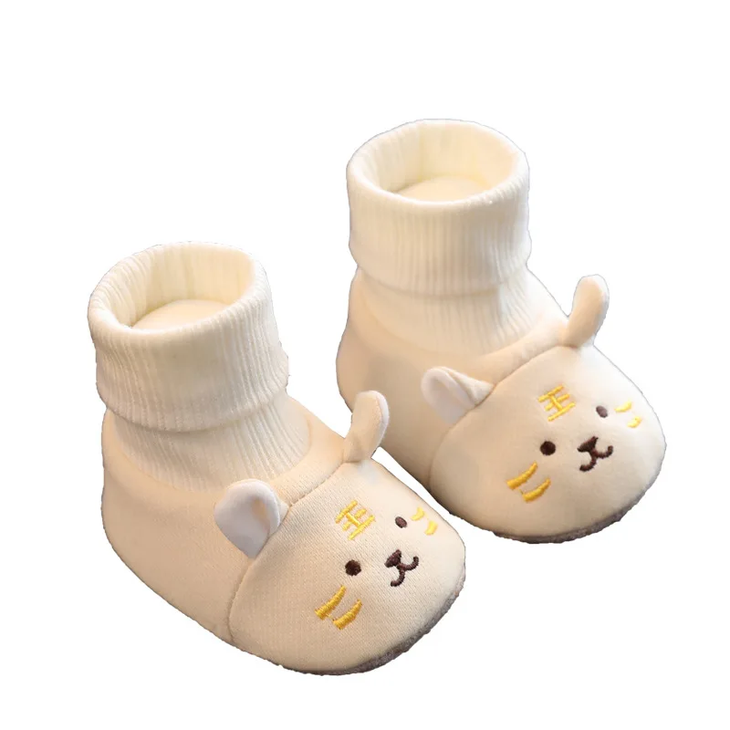 Female Baby Shoes Socks Cartoon Spring Autumn Soft Bottom Boys Children's Shoes Children's Cloth Shoes Aged 0-1 Newborn Flats