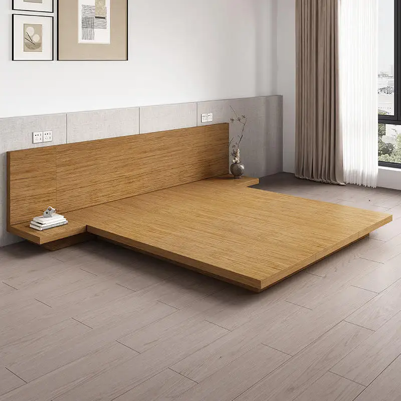 Wood Low Bed Simple Floor Bed LOFT for Apartment or Hotel Standard Room Factory Direct Bedroom Tatami Wood Bed