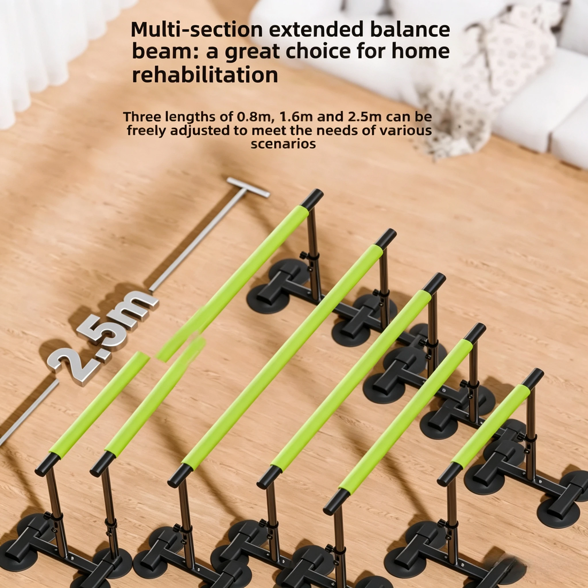 Household Adjustable Double Parallel Bars Lower Limb Walking Balance Training Frame Rehabilitation Exercise Tool For Seniors