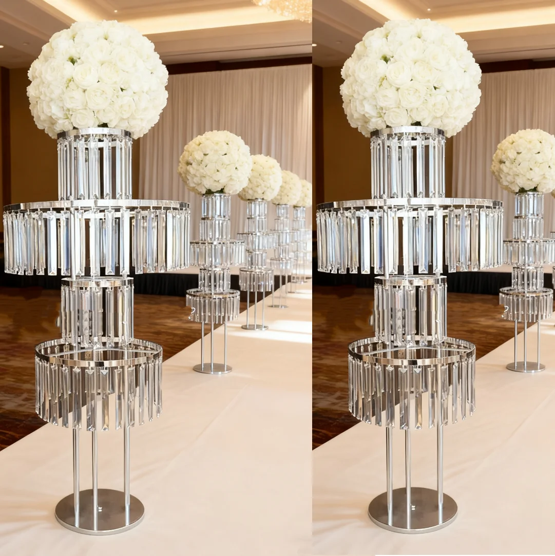 

6pcs)70-130cm Luxury Wedding Crystal not Lamp Centerpiece Chandeliers and no Pendant Lights