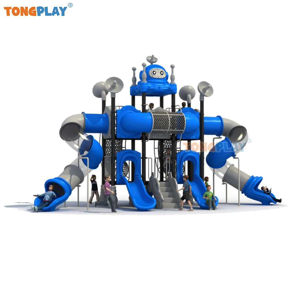 Children's Play New Factory High Quality Big Plastic Robot Series Beach Play Slide Equipment Children's Outdoor Playground