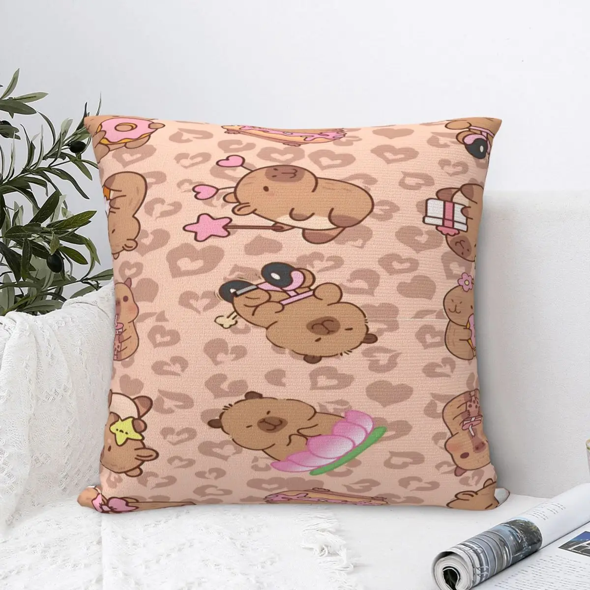 كابيبارا الكرتون كيس وسادة غطاء وسادة الجدة لينة غطاء وسادة مطبوعة سادات ل أريكة غرفة نوم ديكور المنزل