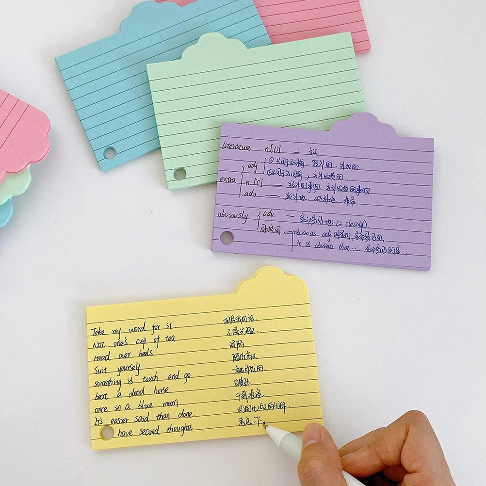 

125 Sheets Cloud-Shaped Index Cards Small Notepads Smooth Writing Paper Memo Reminder Book Lined Noting Pads Portable Study