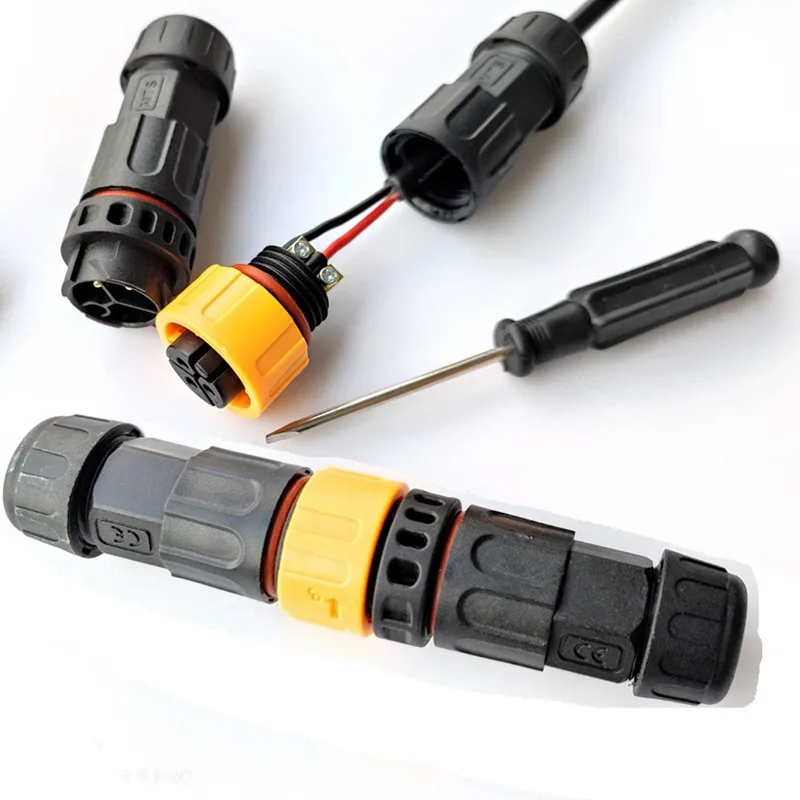 25A M19 Waterproof Male Female Connector Outdoor IP67 2Pin 3Pin Docking Aviation Plug High-power Screw Locking Wire Connectors