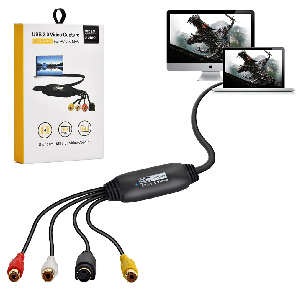 VHS إلى DVD محول بطاقة التقاط الصوت والفيديو USB Video Grabber لـ Video Grabber Vhs