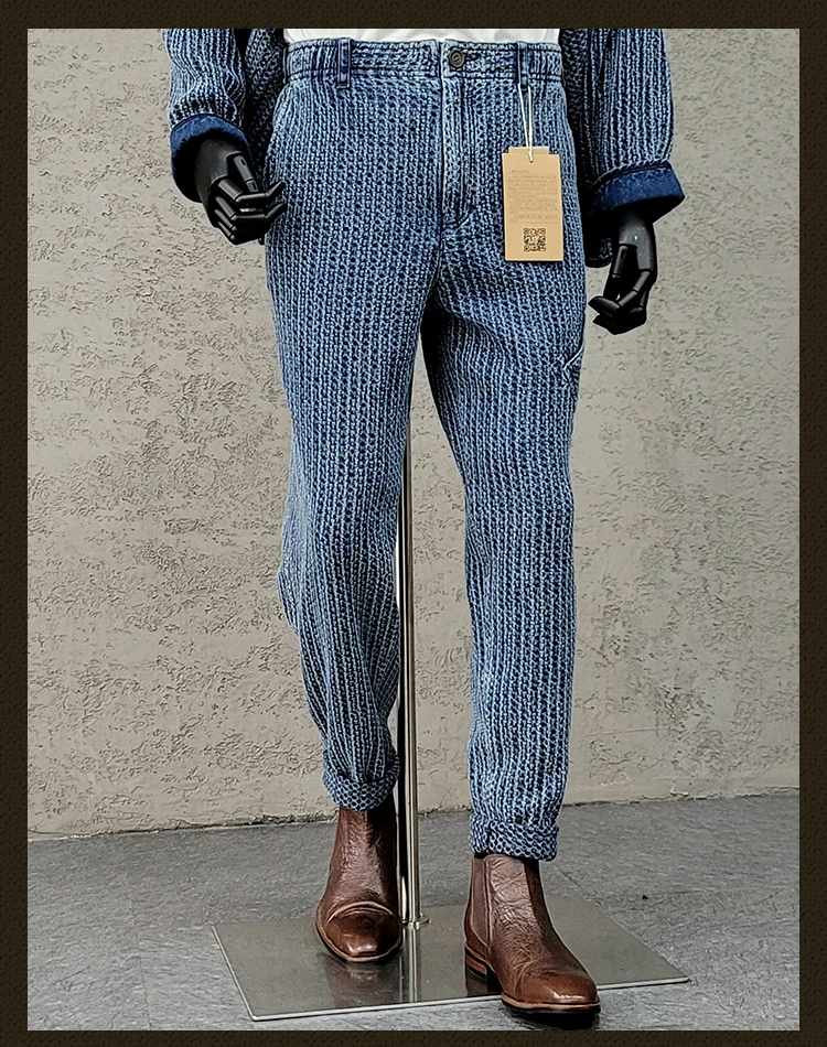 Men's Tapered Pants Retro Japanese Style Small Footed Trousers Cargo Pants Streetwear Men Clothing Vintage Mens Workwear Jeans