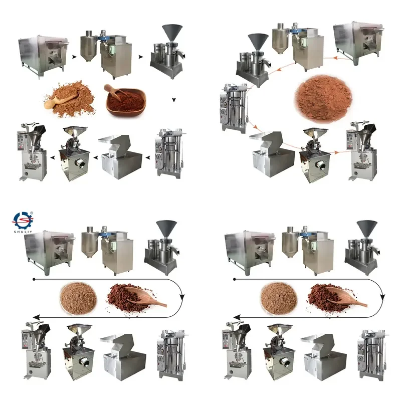 Automatic Raw Cocoa Butter Making Machine and Cocoa Powder Production Line for Small Business Industrial Processing Equipment