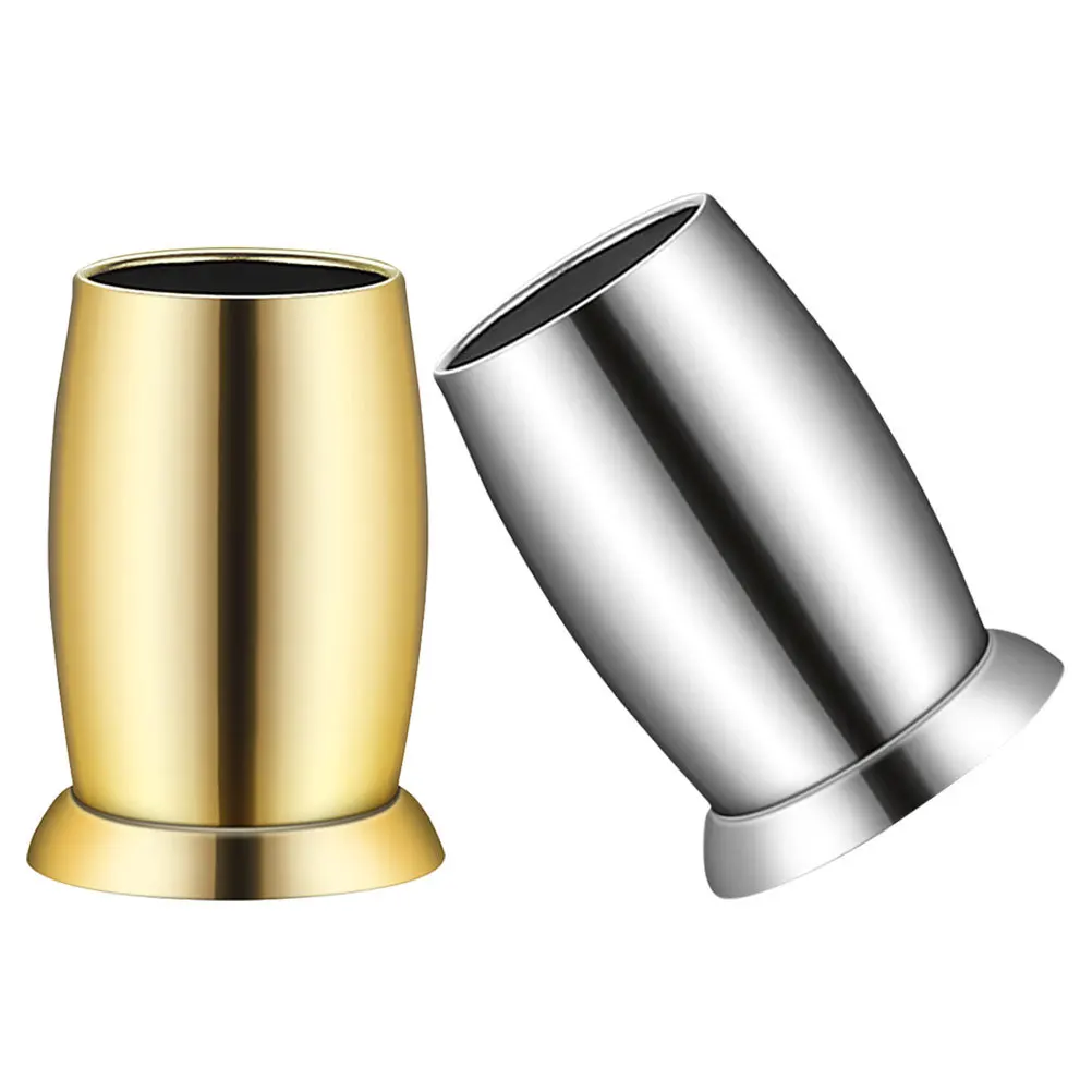 

2Pcs Stainless Steel Pen Pot Desktop Pencil Holder Organizer Makeup Brush Holder Cooking Utensil Storage Container