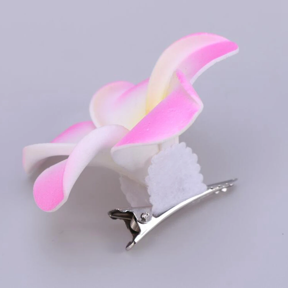

12 Pcs Artificial Flowers Decor Hairpin Frangipani Headdress Clip Imitation Clips Fabric Durable Beautiful Birthday Celebration