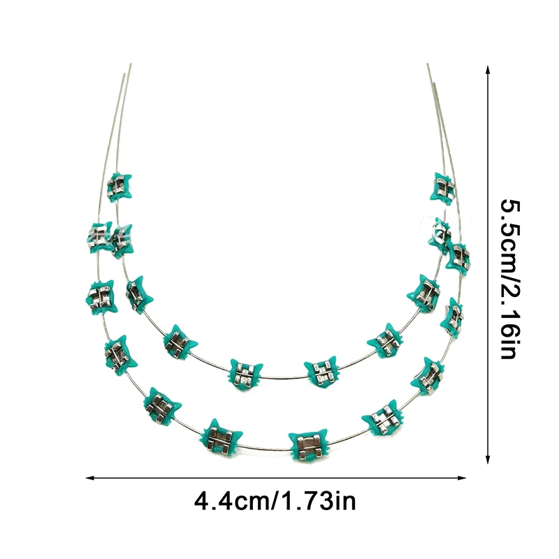 

2Pcs Cartoon Cat Dental Metal Braces Archwire Without Hooks Metal Bracket And Ligature Ties Colorful Temporary Tooth Decoration