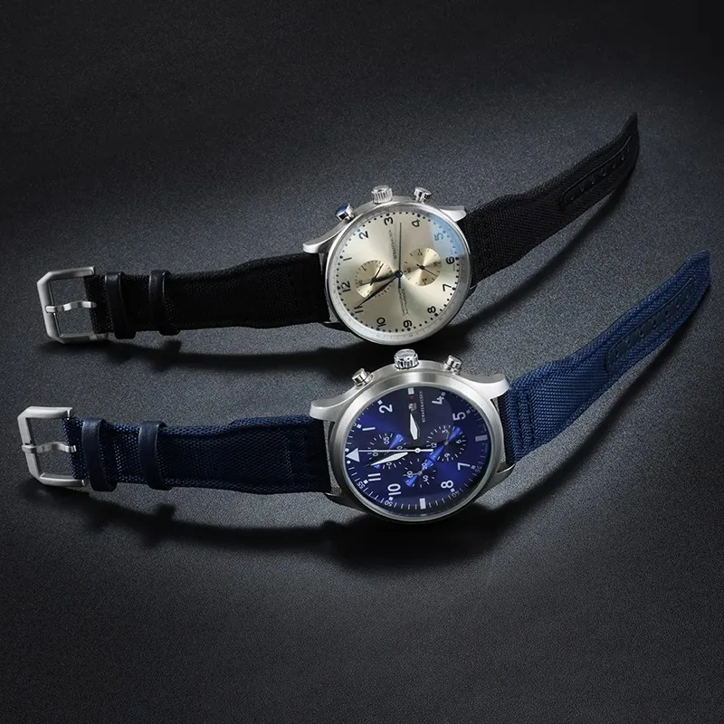 20 21 22mm Nylon Watch Strap For IWC Nylon Genuine Leather WatchBand Big Pilot Little Prince Mark 18 khaki Blue green Bracelet