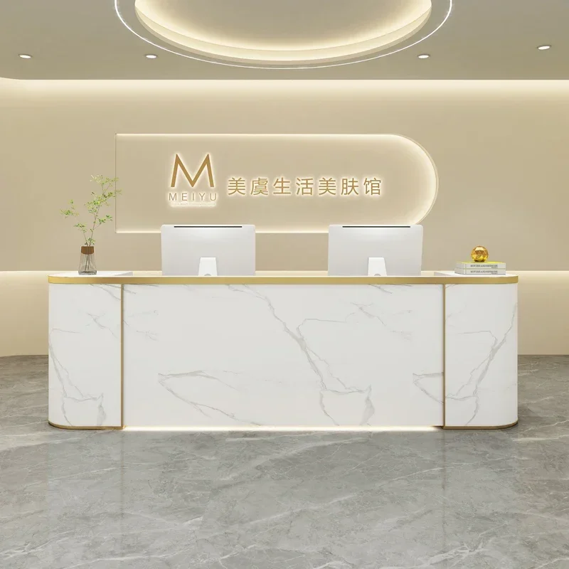 Counter Reception Table Barber Shop Salon Luxury Furniture Office Cafe Desk Modern Business Recepcja Luxurious Hairdressing