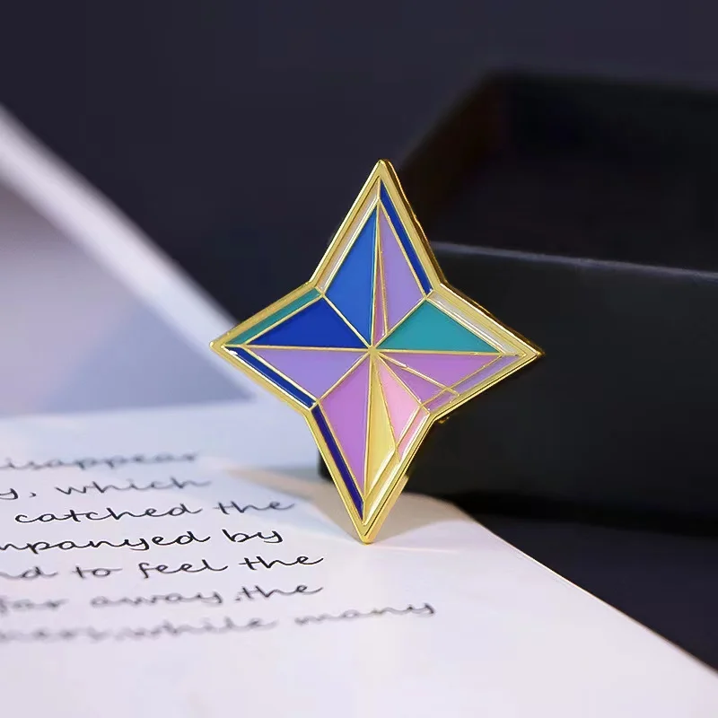 Custom Genshin Impact Vision Brooches Game Props Mondstadt Keqing Hutao Enamel Badges Metal Jewelry Gifts For Friends Wholesale