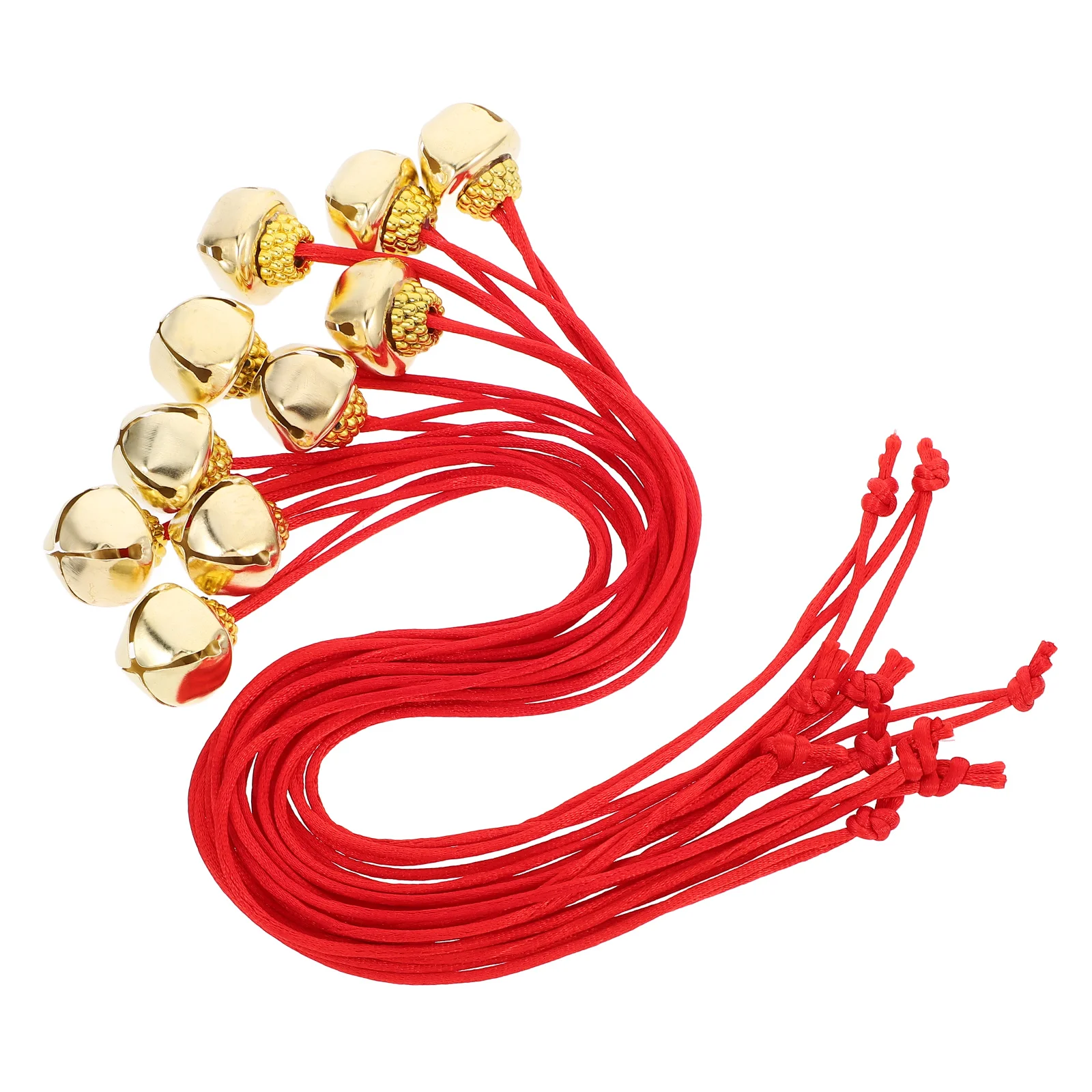 10 PCS Bell Pendant Ornaments for Tree Small Christms Decorations Metal Fairy Decorative Polyester Bells