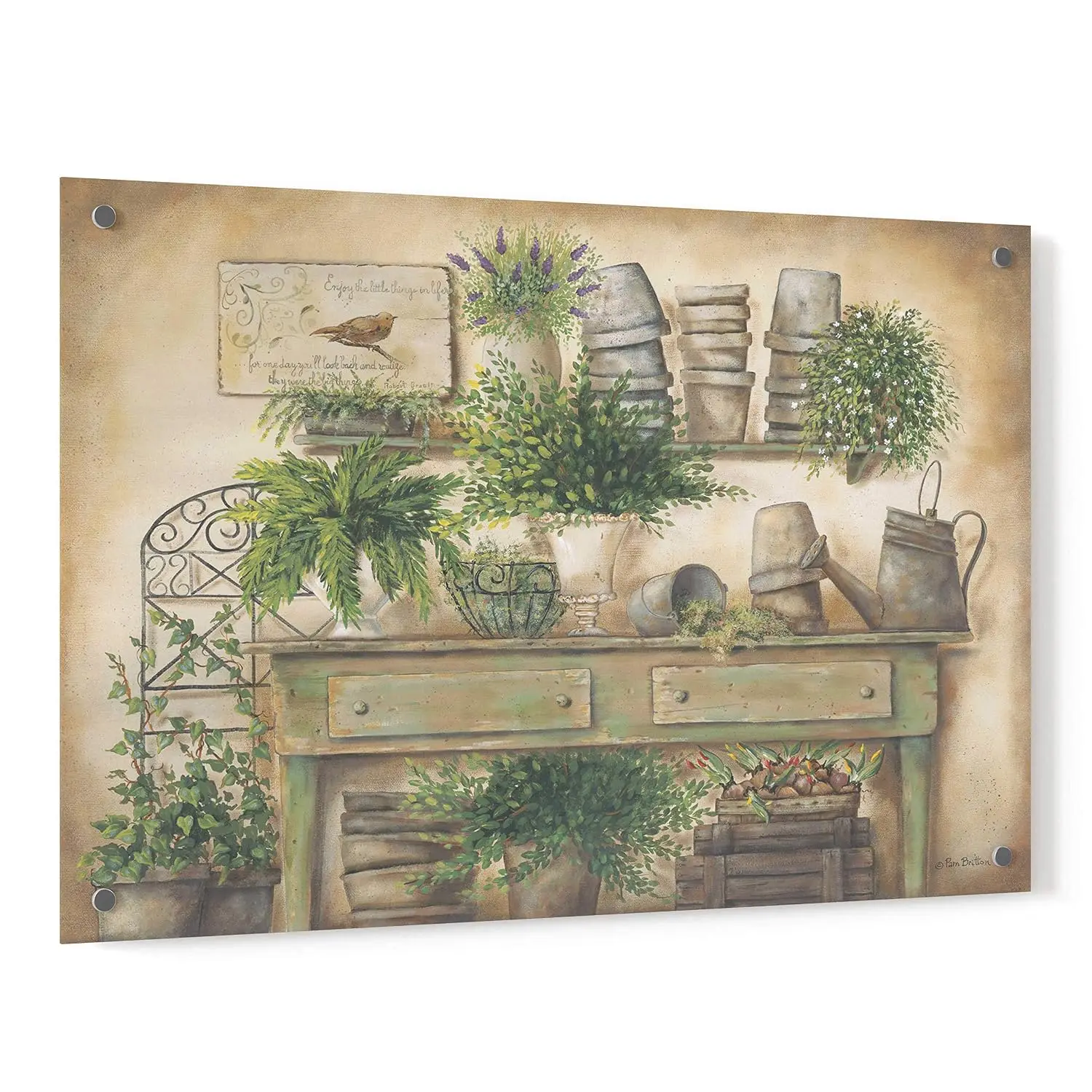 Acrylic Glass Wall Art Potting Bench Print 36x24