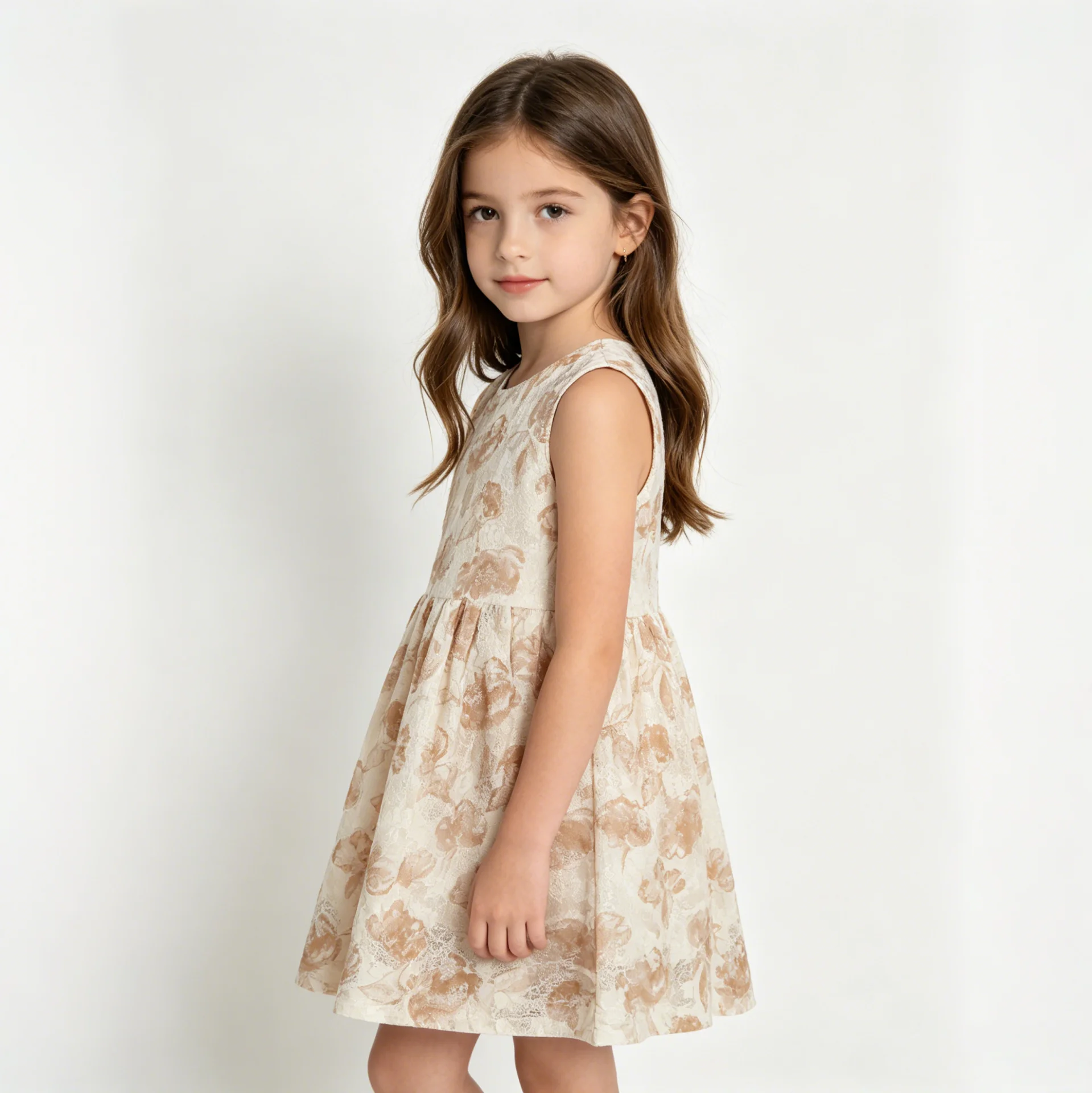Girl Dress Cotton Summer Kids Clothes Girls Children Flower Dresses Sleeveless Princess Party Outfit Children's Clothing 1702