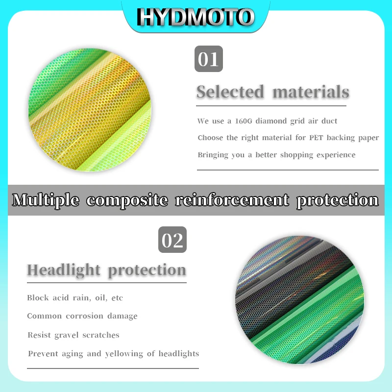 For QJMOTOR HONG125 hong125 honeycomb laser light film headlights tail lights film transparent protective film accessories parts