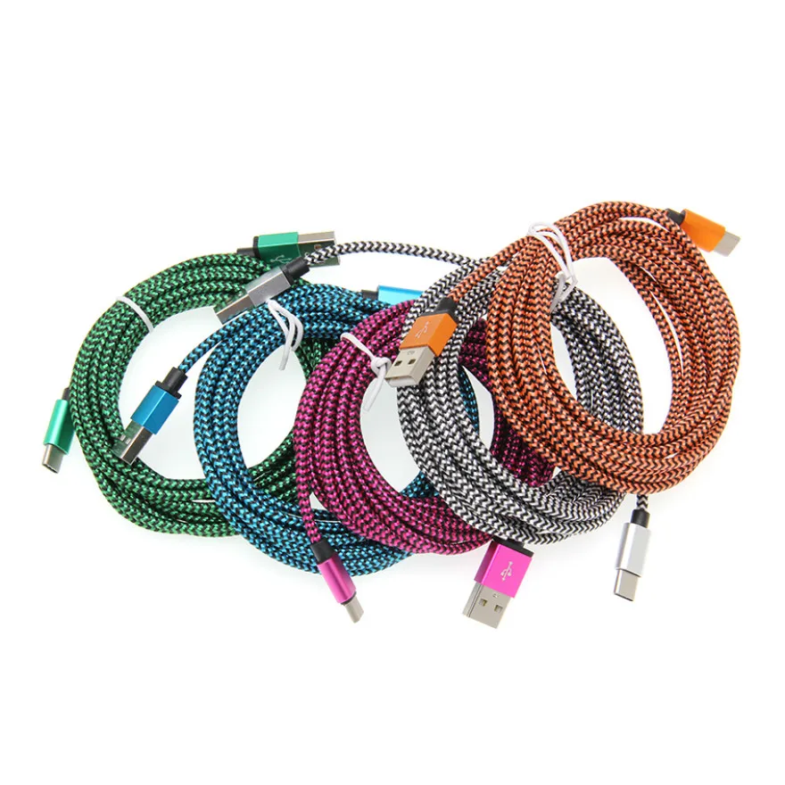 

1000pcs 100cm 200cm 300cm Type C Micro USB Cable For iPhone Xiaomi Huawei Samsung HTC Fast Charging Data Sync Phone Cord Typec