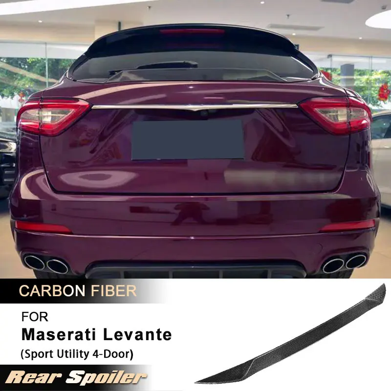 

Car Rear Trunk Middle Spoiler Wings for Maserati Levante Sport Utility 2016 2017 Racing Spoiler Boot Wing Lip Full Carbon Fiber