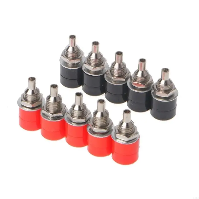 10Pcs Insulated Safety 4MM Banana Plug Socket Jack Panel Mount Binding Post Connector Multimeter Socket Banana Head