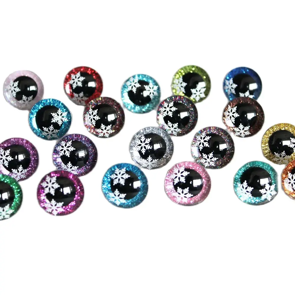 

20pcs 19colors new 9mm 12 14 16 18 20 25 30 35mm clear 3D snow eyes glitter safety toy snow eyes long stem with washer