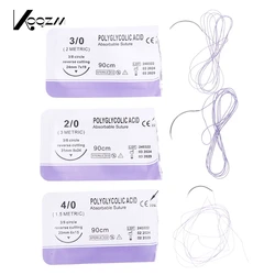 Absorbable Suture Thread Pet Dog Specific PGA 90CM With Needle 2-0 3-0 4-0 Teaching Demonstrations Exercises Use