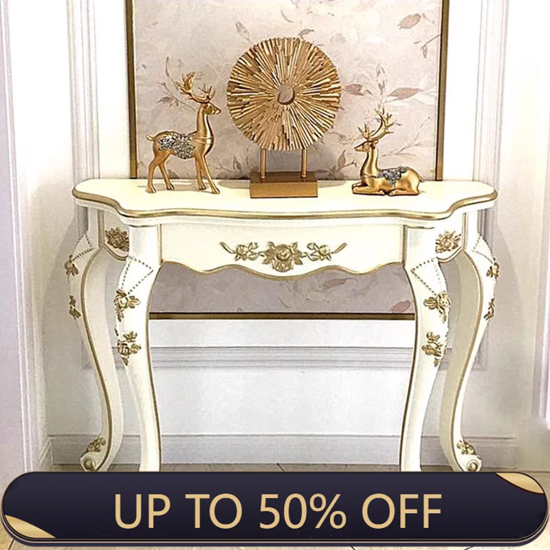 European Luxury Console Table Compact And Delicate Premium Ornate Console Table Classic Vintage Console Meuble Furniture