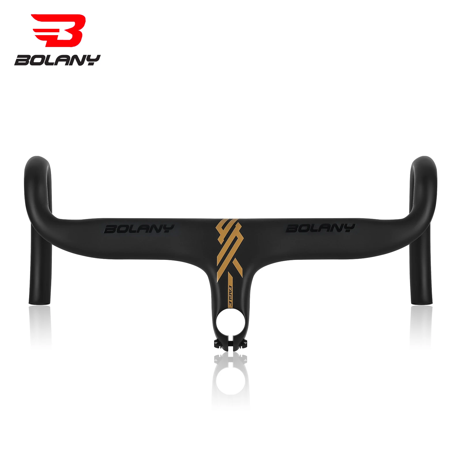 BOLANY kierownica roweru szosowego stop aluminium lekka kierownica rowerowa-7 kąt 420mm matowa czarna kierownica do roweru szosowego