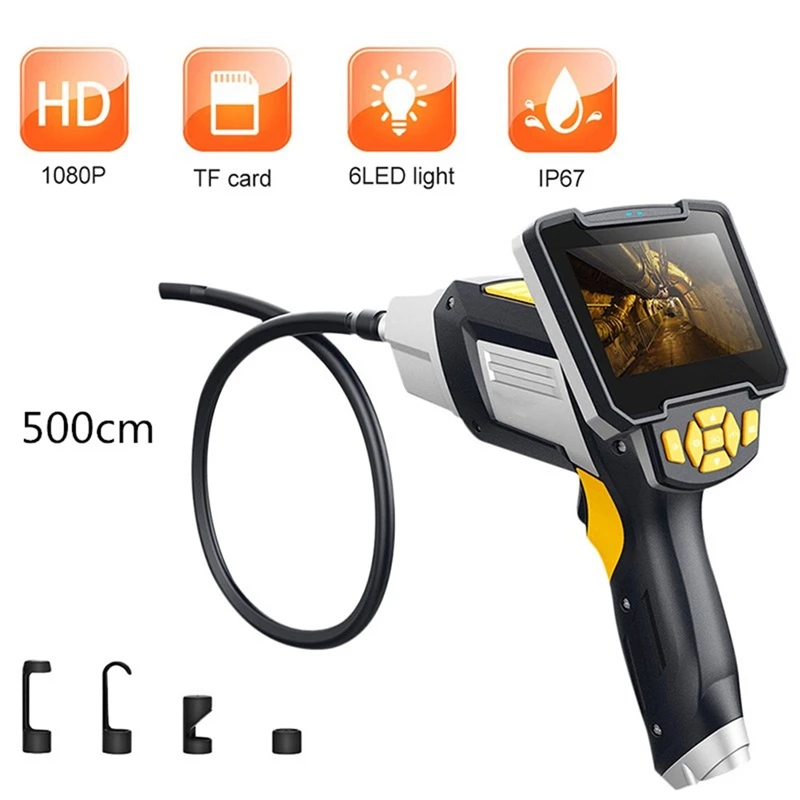 

4.3 Inch Lcd Handheld Endoscope Camera,1080P Waterproof Tube Industrial Borescope Videoscope With 8 Mm Lens