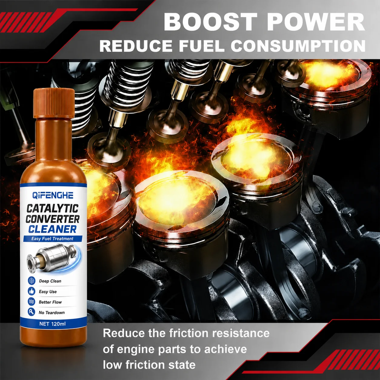120ml Catalytic Converter Cleaner Fuel System Additive Carbon Deposit Remover Exhaust Emission Cleaner Engine Performance Care