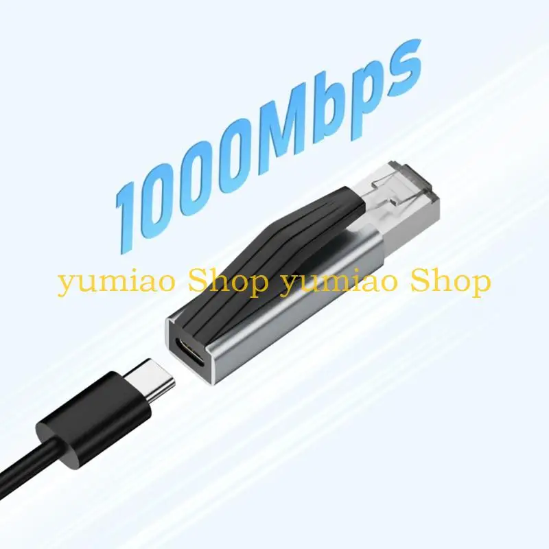 587B Plugs Play Type C Ethernet Adapter Connector for Instantly RJ45 Internet Access