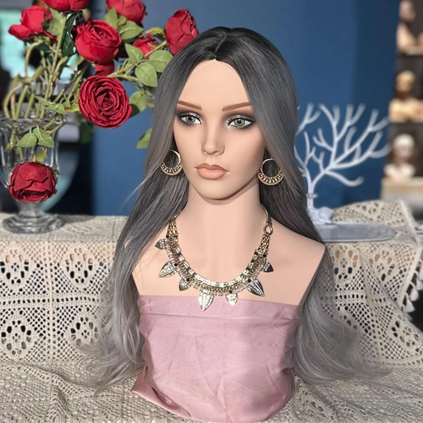 عارضة أزياء رئيس نموذج قبعة عرض موقف شعر مستعار عرض موقف لمركز التسوق