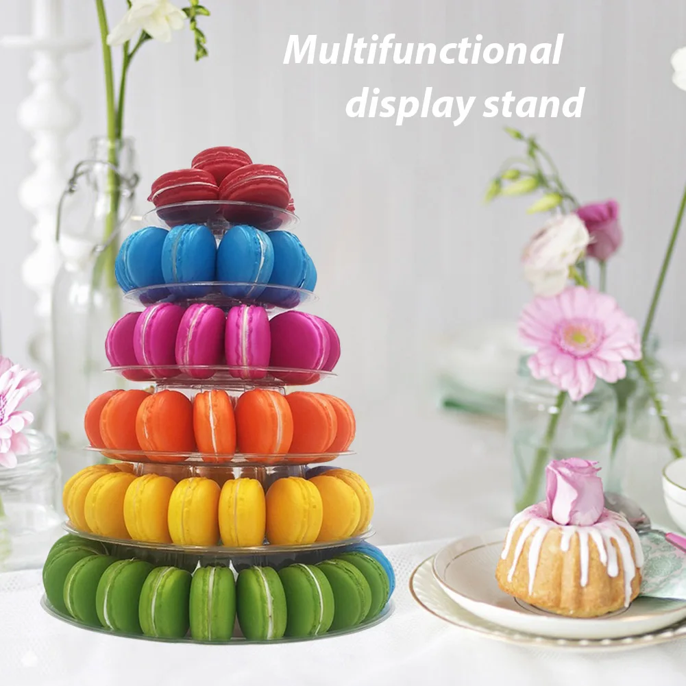 PVC Candies Storage Shelf Transparent 4/6 Tiers Portable Macarons Organizer Holder Multifunctional for Weddings Birthday Parties