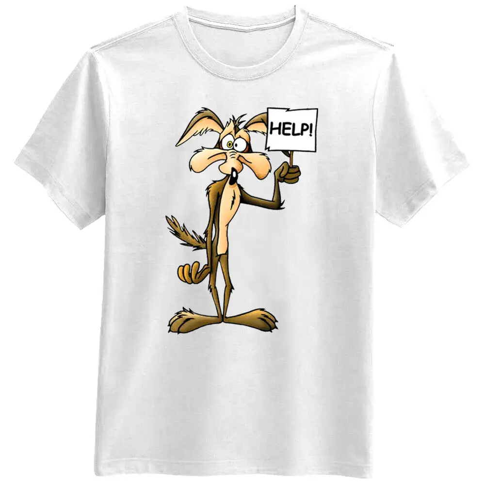 Help Wiley Coyote Fox Dog Cartoon Mascot Vector Retro Funny T Shirt Tee Gift New