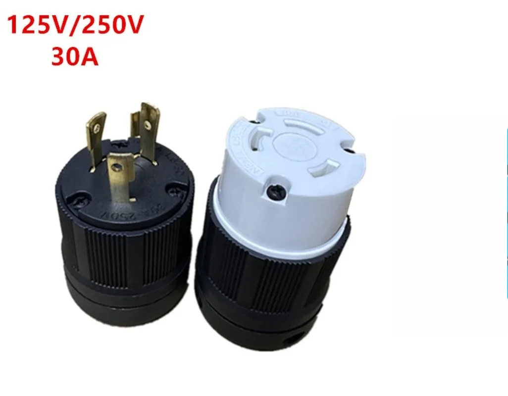 30A removable assembly audio three-hole male and female pair plug anti-loose lead-mounted 250V industrial socket generator plug
