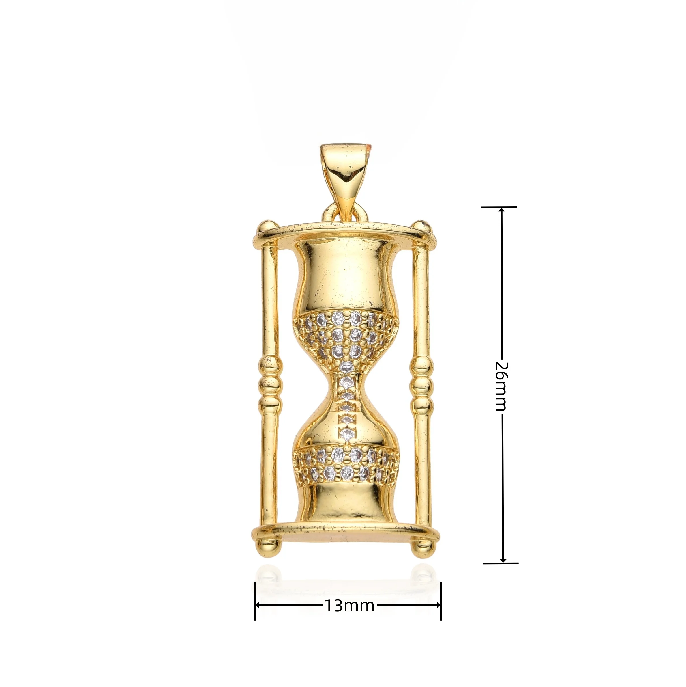 KPOP Gold Color Rectangle Life Tree Charms Inlaid CZ Hourglass Urn Necklace for Women Y2k Choker Chain Pendant Jewelry Wholesale