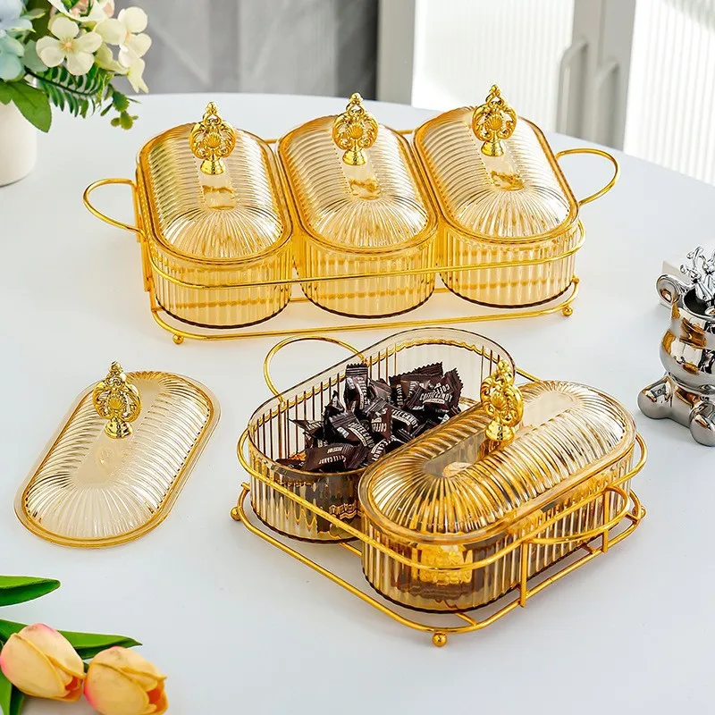 

Dried Fruit Storage Box: Practical High-End Candy/Snack Display Tray for Living Room Coffee Table, Divided Exquisite Fruit Dish