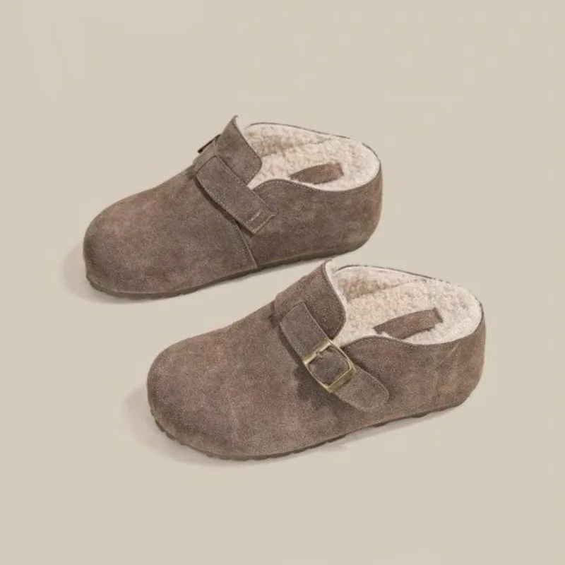 

Platform Inner Heightened Semi-drag Women's 2025 Autumn and Winter New Outward-wearing Baotou Slippers