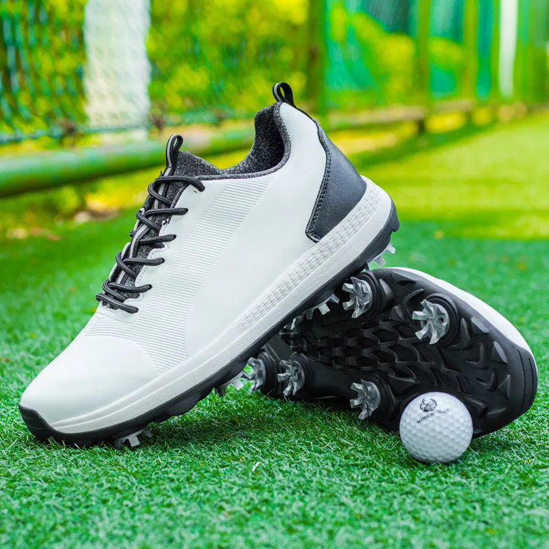 Spike Waterdichte Golf Sneakers Voor Mannen Vrouwen Veters Anti-Slip Sportschoenen Voor Alle Weersomstandigheden Wandelschoenen