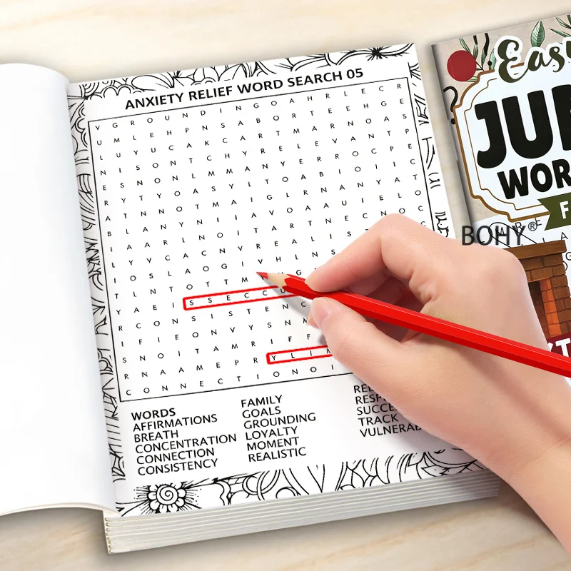 1 Puzzle Word Search Game Book, Featuring Positive Attitude and Self-care Vocabulary, 94 Pages, It Offers Adult Mental Exercise
