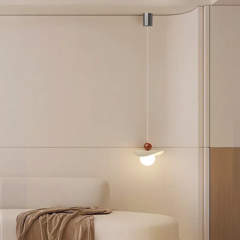Full spectrum eye protection bedroom bedside chandelier can be lifted and lowered cream wind simple modern bar chandelier